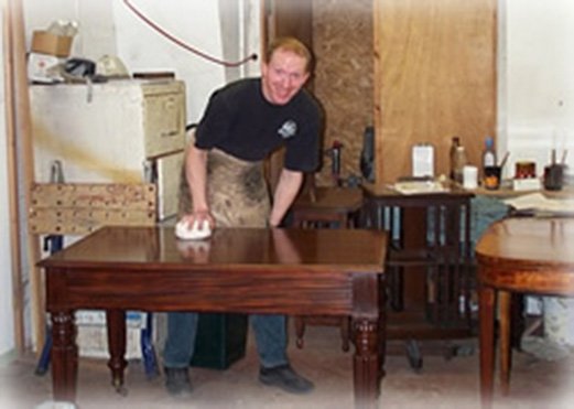 Neil Busby French Polishing a table